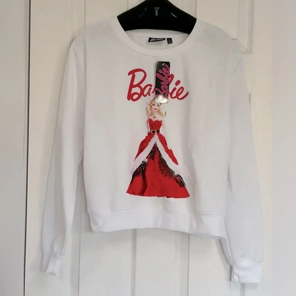 Barbie Sweatshirt Junior Girl Size L NWT